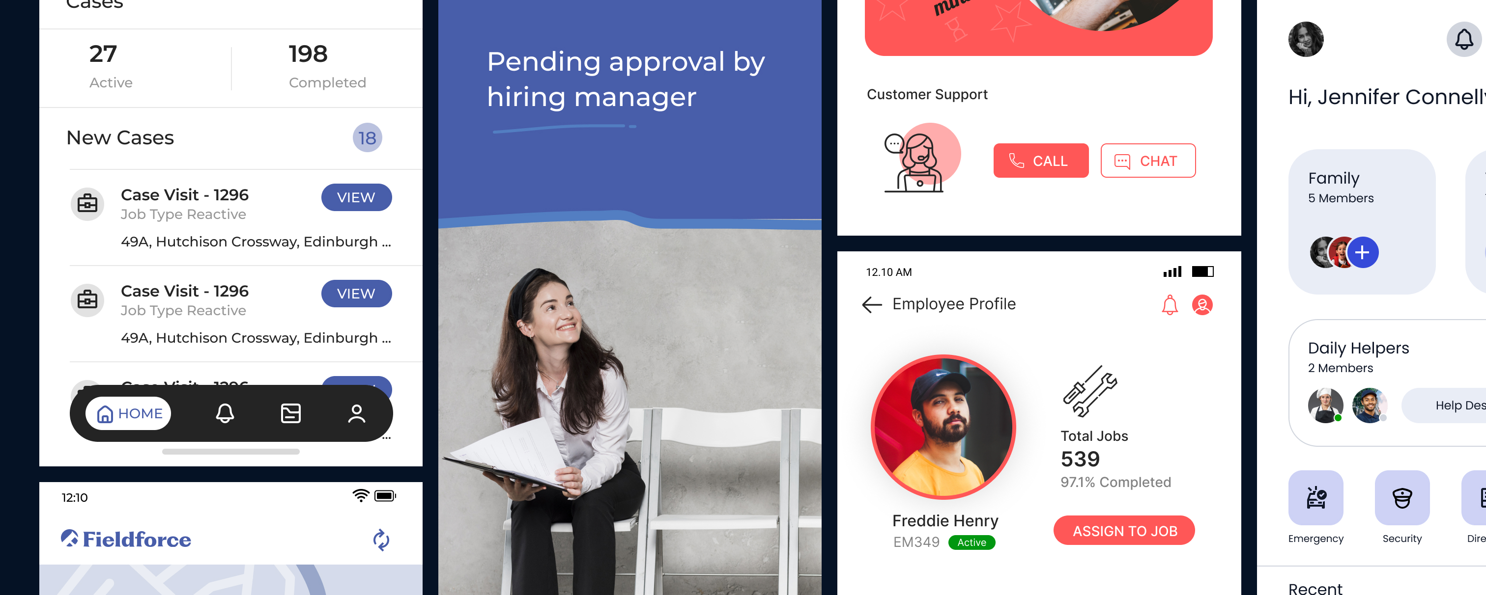 UX project screen collage